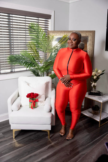 Flex Jumpsuit-Red